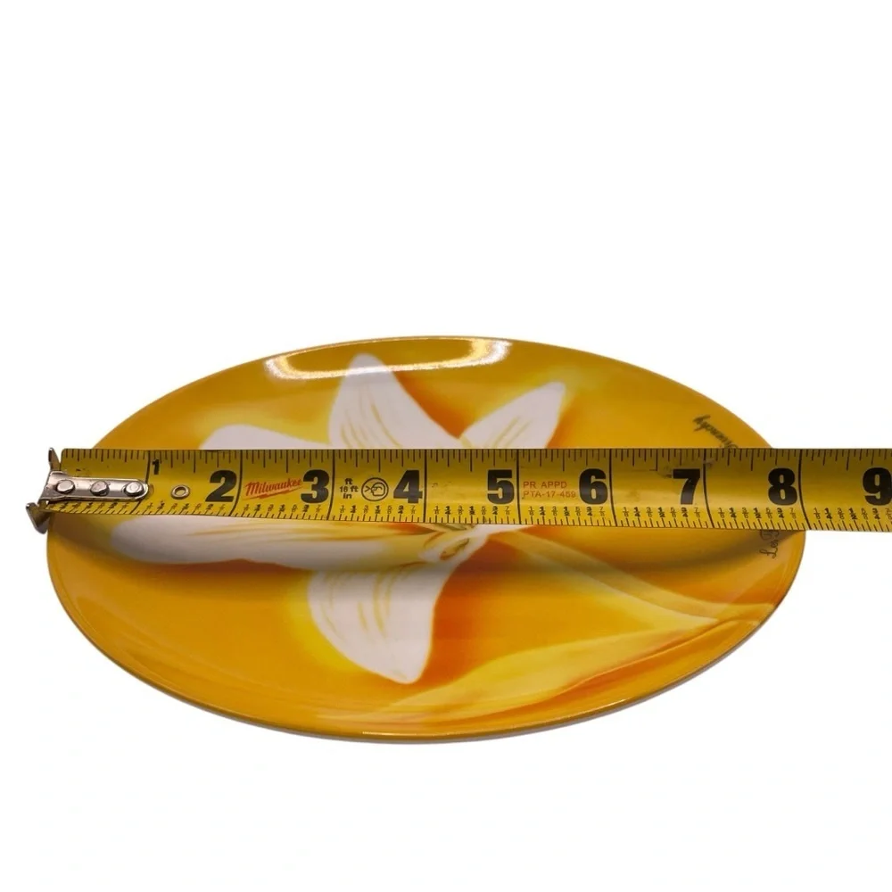 Vintage Set 3 GIVENCHY Parfums 2003 Paris Porcelain Dessert Plates Flowers 8” - Picture 9 of 12